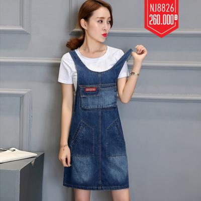 ĐẦM JEAN YẾM DÁNG SUÔNG PHỐI TÚI - NY826